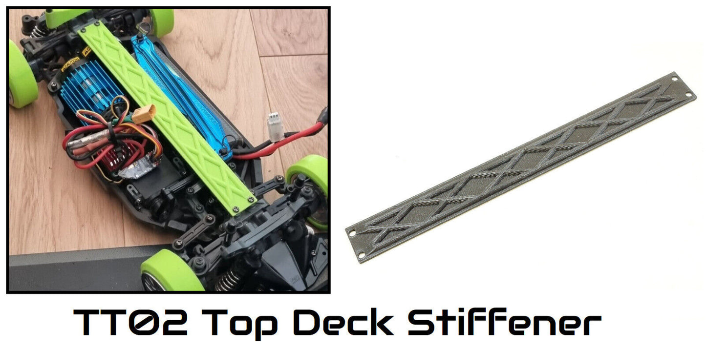Top Deck Stiffener Brace Bar for Tamiya TT02 1/10 4wd Touring Car Upgrade
