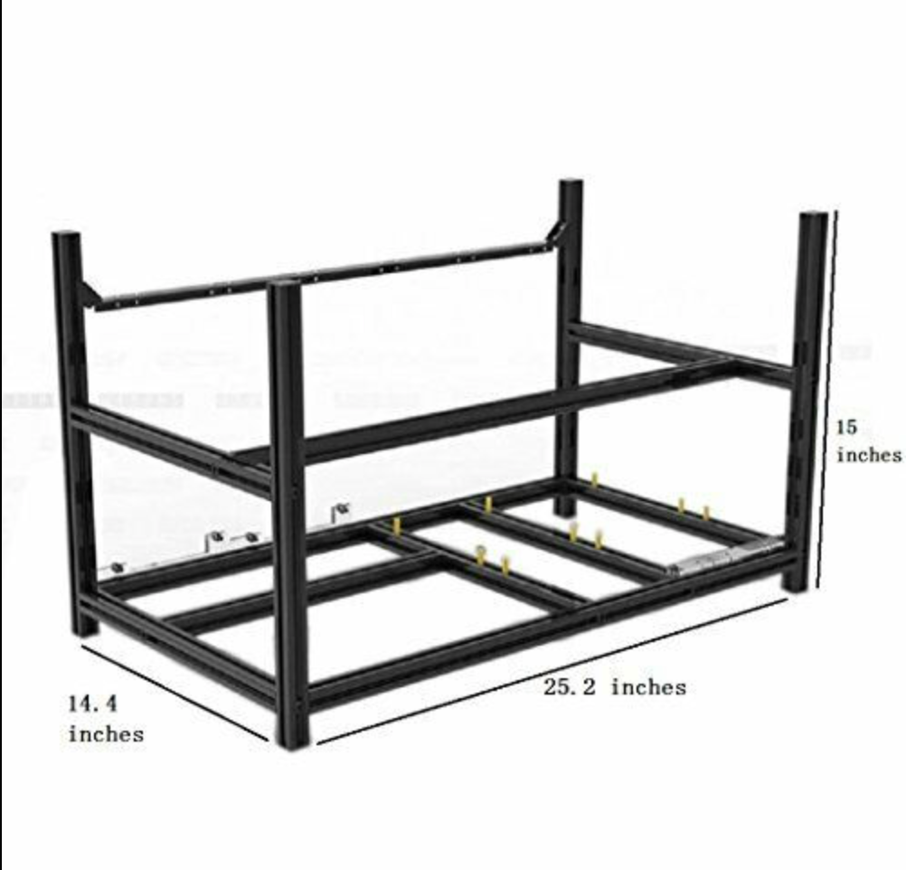 Veddha 6 GPU Miner Case Aluminum Stackable Mining Case Rig Open Air Frame