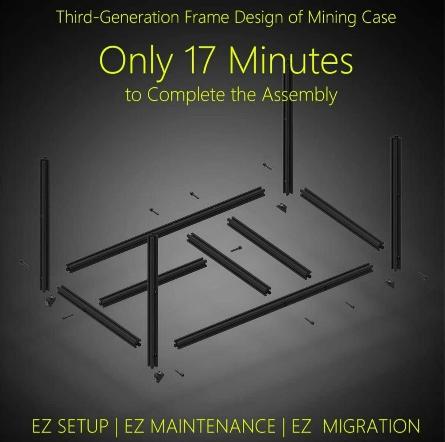 Veddha 6 GPU Miner Case Aluminum Stackable Mining Case Rig Open Air Frame