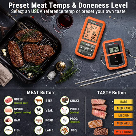 ThermoPro TP-20S Dual Probe Wireless Digital Cooking Thermometer