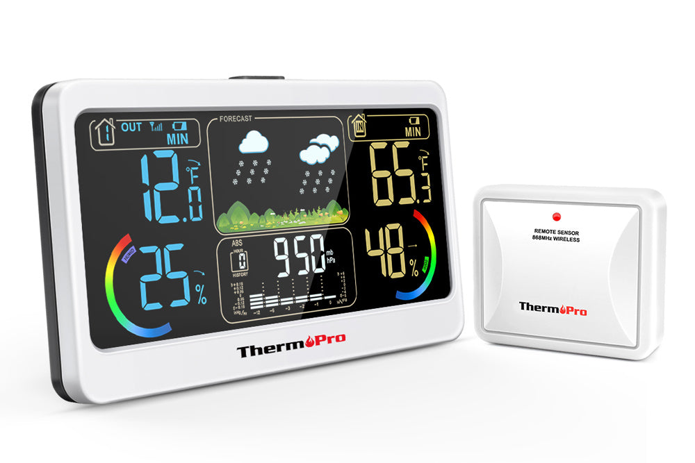 ThermoPro TP68C Wireless 150M Forecast Weather Station Chargeable Big Display Outdoor And Indoor Thermometer Hygrometer