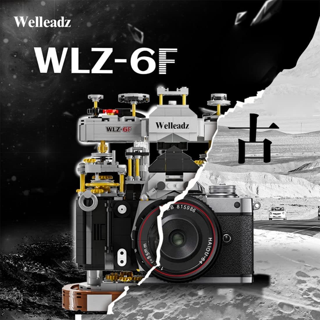 Building Blocks Camera, 1027 Pcs WLZ-6F Retro Camera Model Set, Collectible Model Old Style Retro Camera to Build, Construction Brick Set Best Gift for Adult, Teens, Not Compatible with Lego