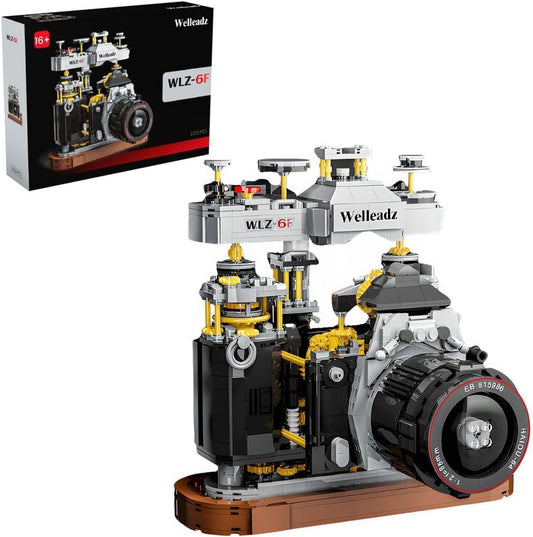 Building Blocks Camera, 1027 Pcs WLZ-6F Retro Camera Model Set, Collectible Model Old Style Retro Camera to Build, Construction Brick Set Best Gift for Adult, Teens, Not Compatible with Lego