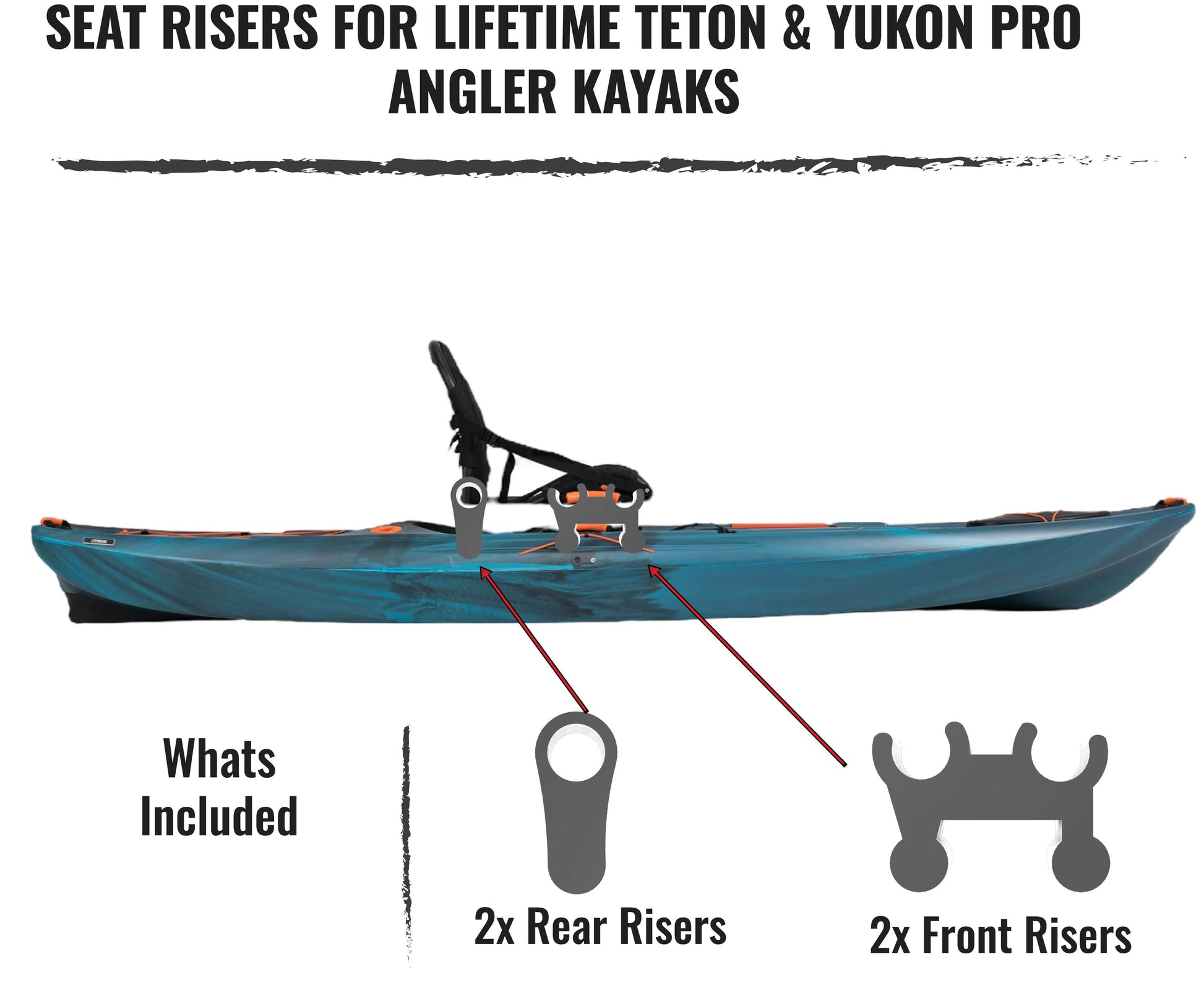 Lifetime Yukon Angler 116 & Teton Pro Kayak Seat Risers - Adjustable H –  Zephyr's Market