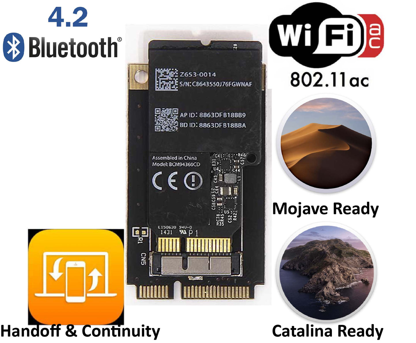 Apple Mac Pro 4,1 5,1 WiFi Upgrade Kit With Bluetooth 4.2
