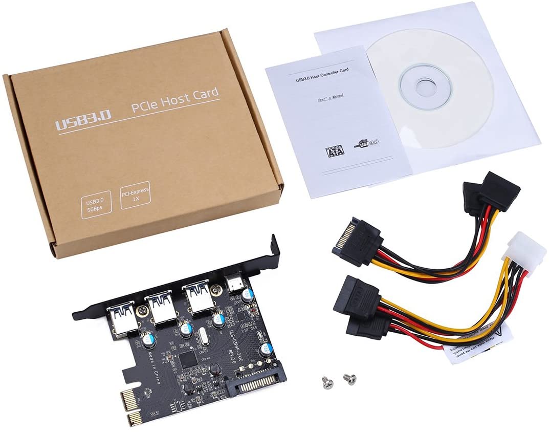 PCI-E to USB 3.0 Type C +3 Type A Expansion Card - Interface