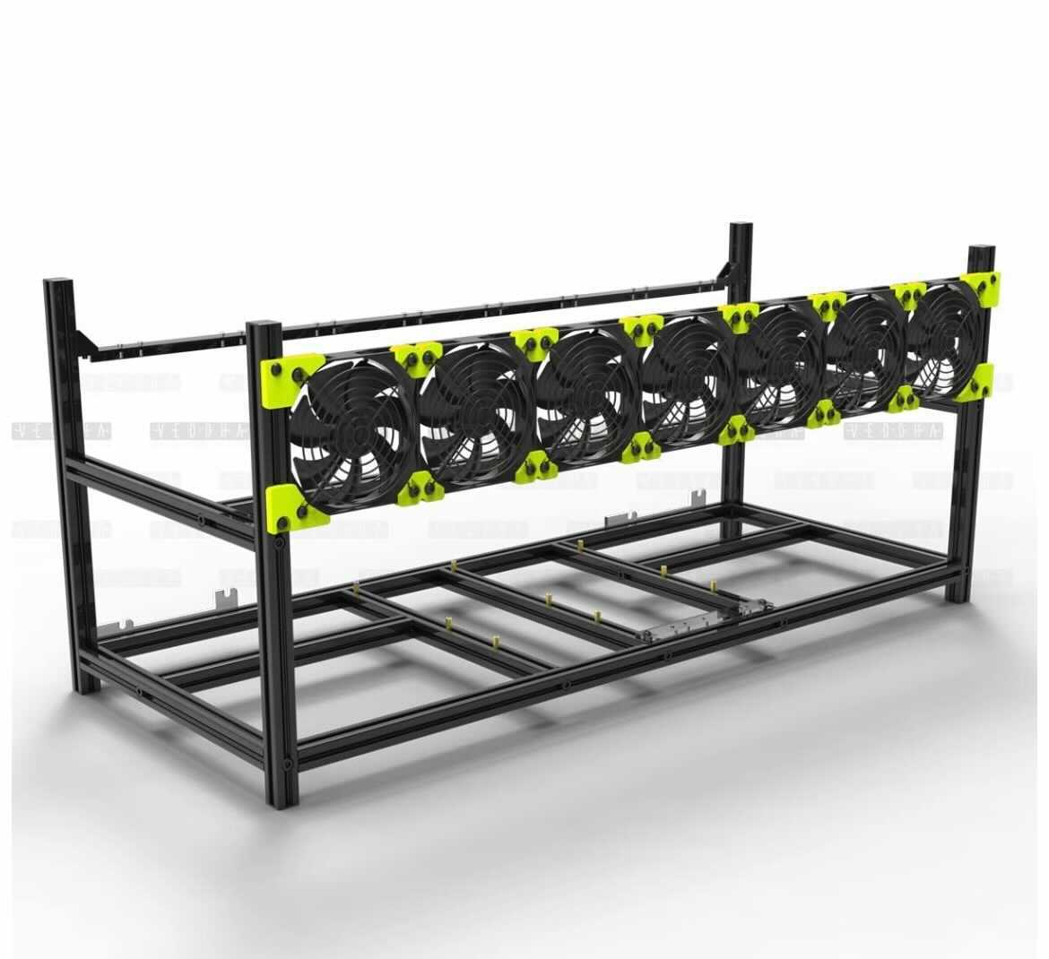 Veddha 8 GPU Miner Case Aluminum Stackable Mining Rig Frame Open Air USA STOCK!!