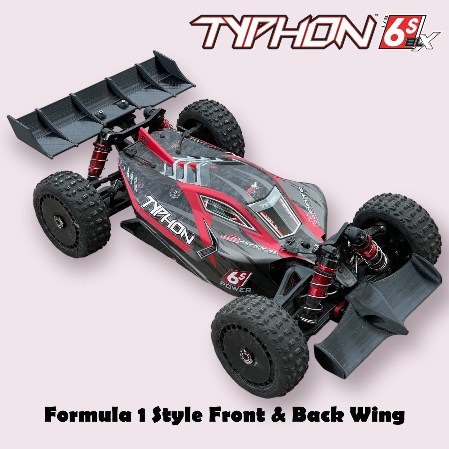 Formula F1 Aero Style Front & Rear Wing For Arrma Typhon 6s BLX