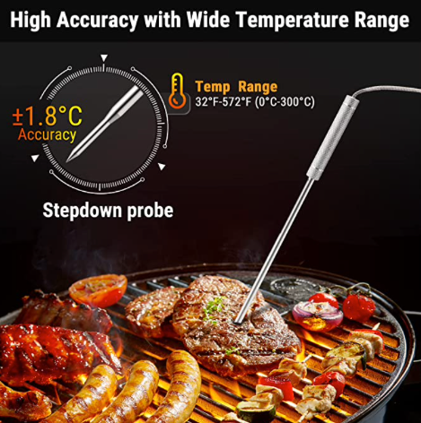 Wireless Digital Meat Thermometer with Dual Probe For BBQ Food