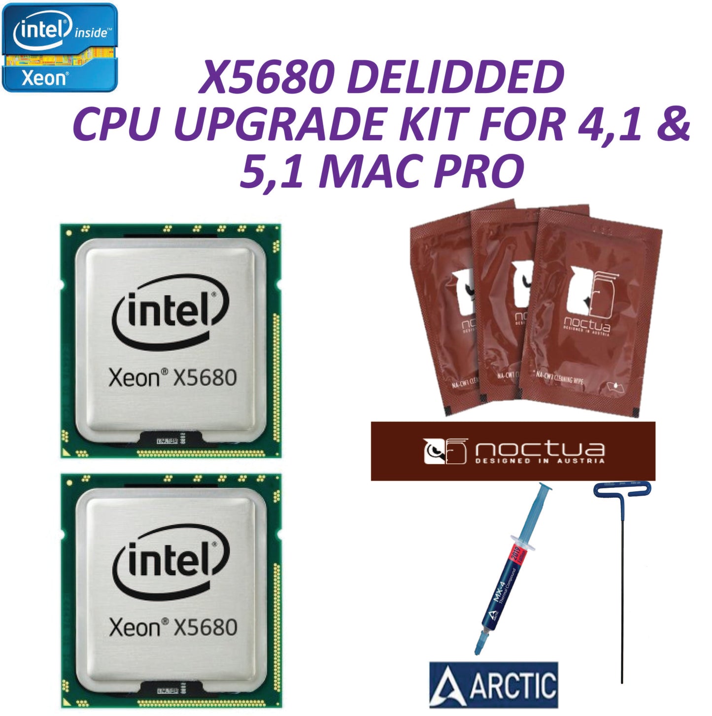 Mac Pro 4,1 5,1 x5680 Delidded CPU Upgrade Kit