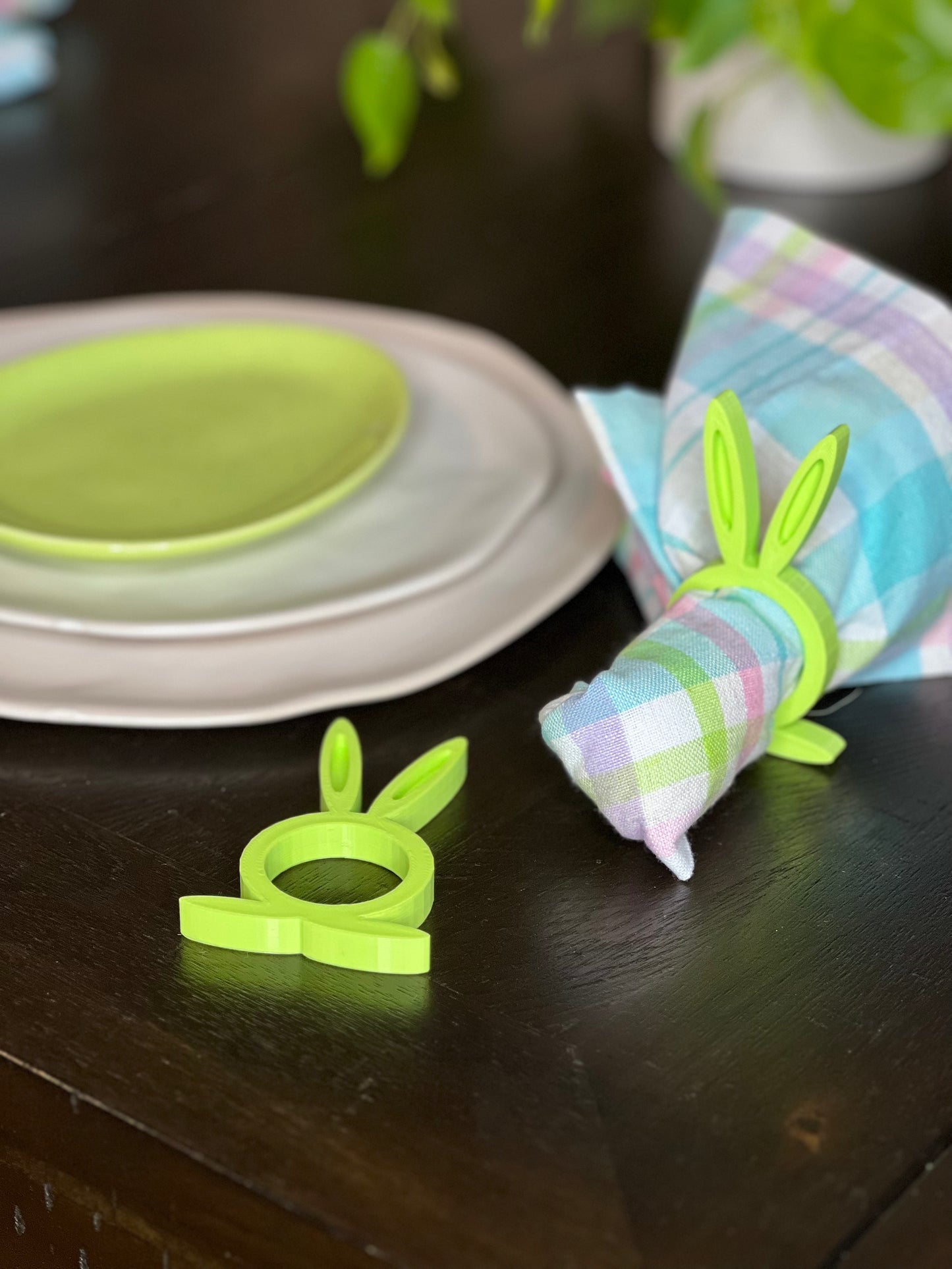 Spring Bunny Rabbit Dining Napkin Ring - Easter Holiday Decor