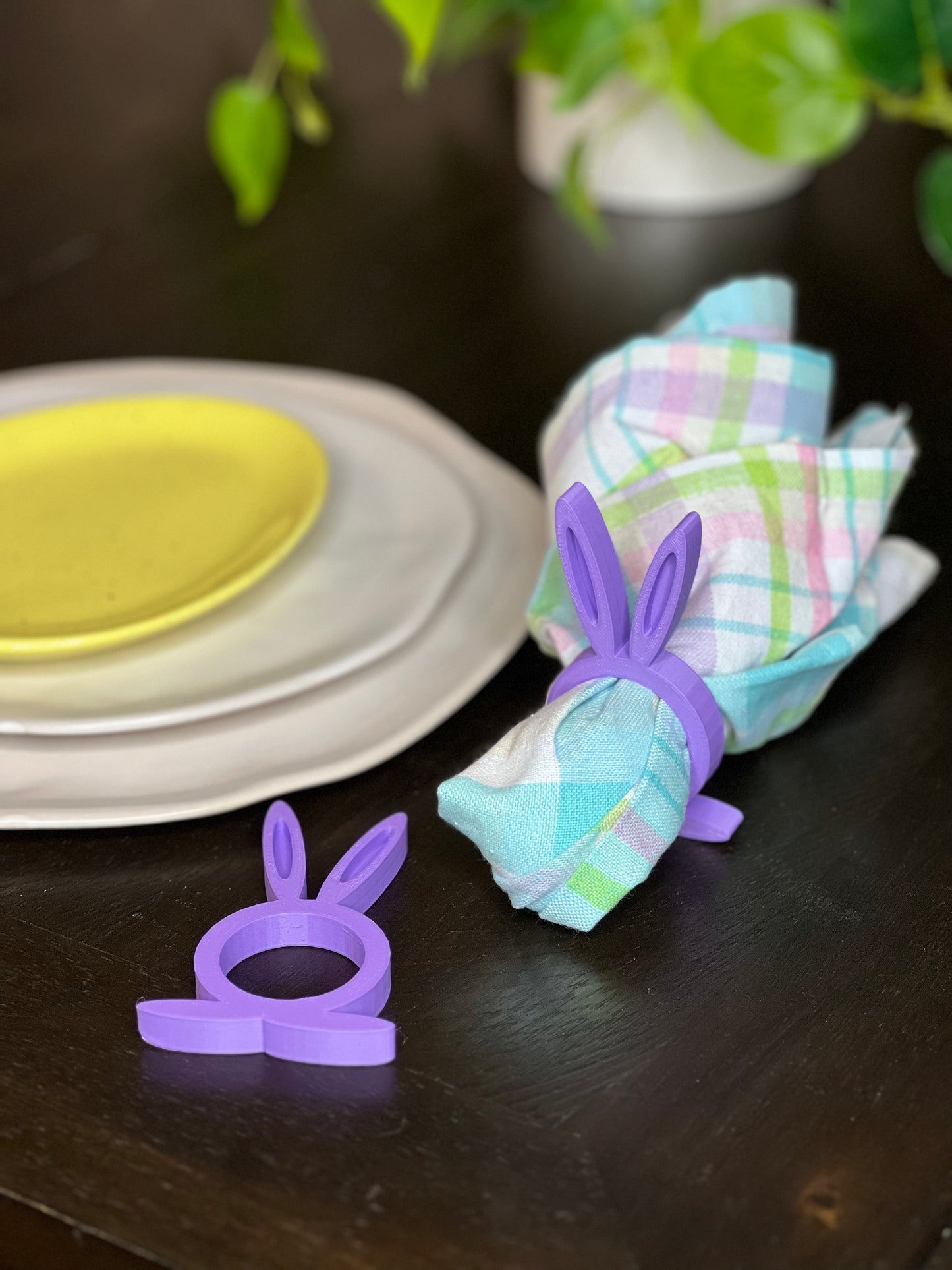 Spring Bunny Rabbit Dining Napkin Ring - Easter Holiday Decor