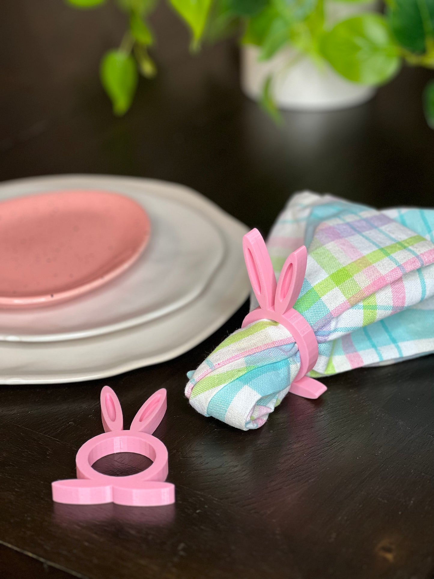Spring Bunny Rabbit Dining Napkin Ring - Easter Holiday Decor