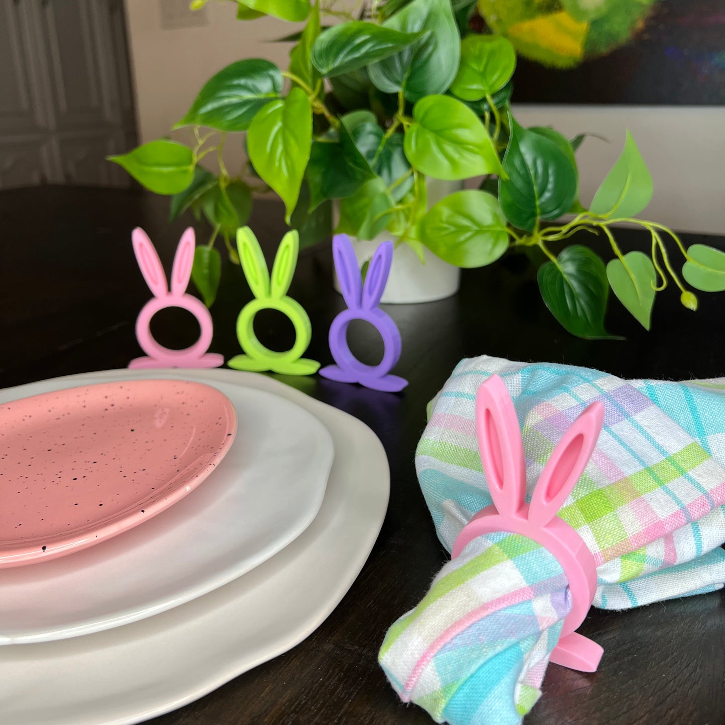 Spring Bunny Rabbit Dining Napkin Ring - Easter Holiday Decor