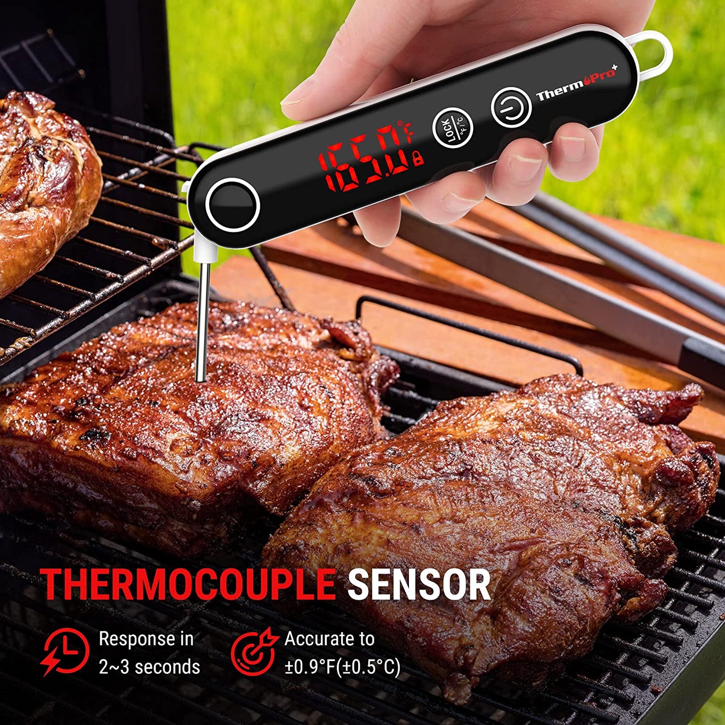 ThermoPro TP18S Digital Instant Read Kitchen Meat Thermometer with Mini LCD Display for Grill BBQ Smoker Kitchen Food Oven