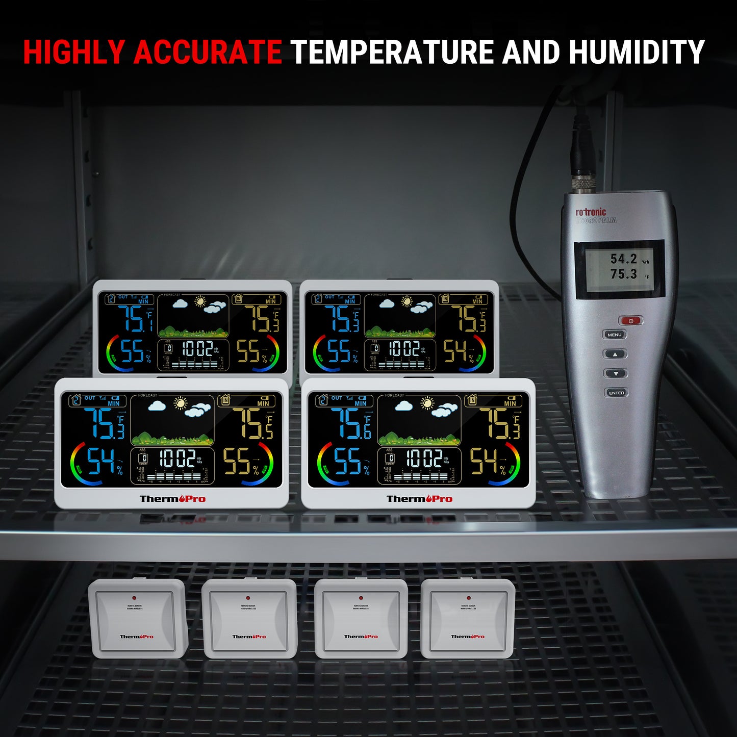 ThermoPro TP68C Wireless 150M Forecast Weather Station Chargeable Big Display Outdoor And Indoor Thermometer Hygrometer